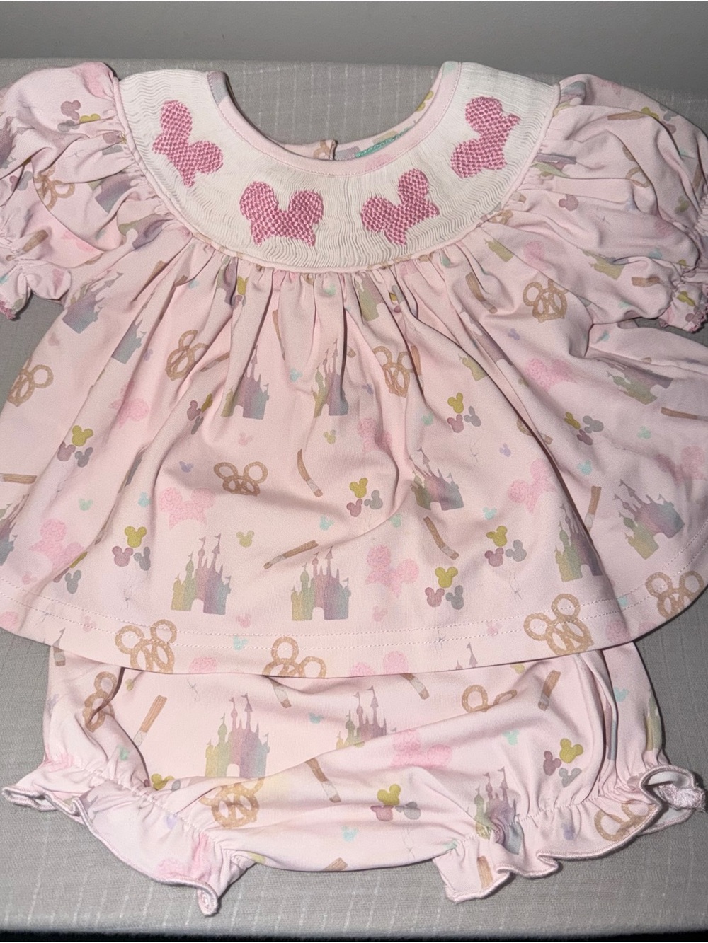 Smocked Flamingo Bloomer Set